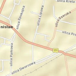 Unisław Street Map