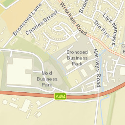 Wrexham Road, Mold, Flintshire CH7, UK Street Map