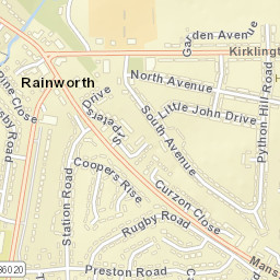 Rainworth Street Map
