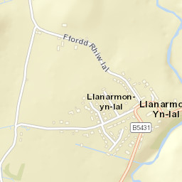 4 Ffordd Rhiw Ial, Llanarmon-yn-Ial, Mold Street Map