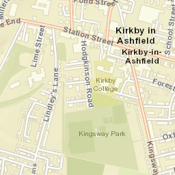 Kirkby in Ashfield Street Map