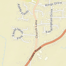 1 Abbey Fields, Crewe, Cheshire East CW2 Street Map