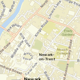 Great North Road, Newark, Nottinghamshire Street Map
