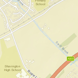 13 Rope Lane, Shavington, Crewe, Cheshire Street Map