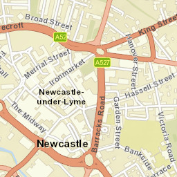 Grosvenor Roundabout, Newcastle, Staffordshire ST5, UK Street Map