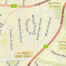 36 Higherland, Newcastle-under-Lyme, Staffordshire Street Map