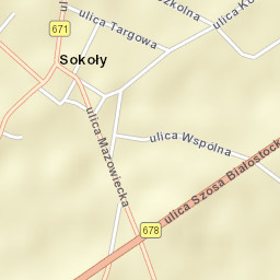 Sokoły Street Map