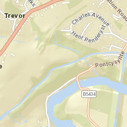 B5434, Llangollen, Wrexham LL20, UK Street Map