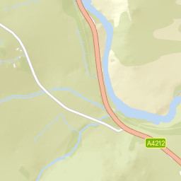 A4212, Snowdonia National Park, Bala, Gwynedd Street Map
