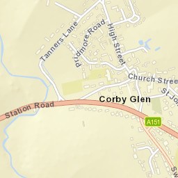Corby Glen Street Map