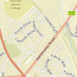 A511, Woodville, Swadlincote, Derbyshire Street Map