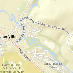 Llanfyllin Street Map