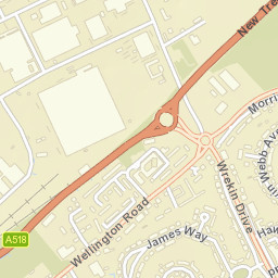 1 Wrekin Drive, Donnington, Telford and Wrekin Street Map
