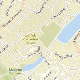 19A The Close, Lichfield, Staffordshire WS13 Street Map