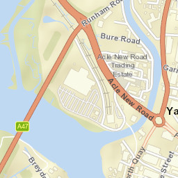 A12, Great Yarmouth, Norfolk, UK Street Map