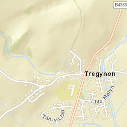 B4389, Newtown, Powys SY16, UK Street Map