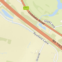 Ryefield Lane, Sutton Coldfield, Warwickshire Street Map