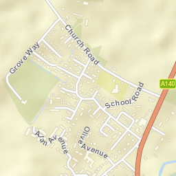 1 Church Road, Newton Flotman, Norwich Street Map