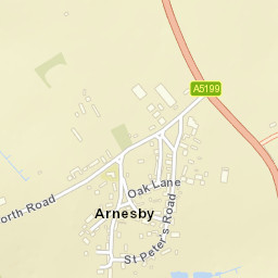 Arnesby, adj St Peters Road, Leicester, Leicestershire Street Map