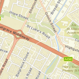 Birmingham, West Midlands B12, UK Street Map