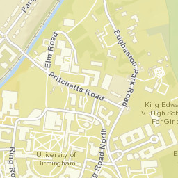 Ring Road South, University of Birmingham Street Map