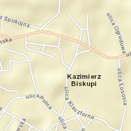 Kazimierz Biskupi Street Map