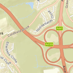 Bromsgrove Highway, Redditch, Worcestershire Street Map