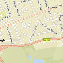 Abington, adj Woodland Avenue, Northampton, Northamptonshire  Street Map