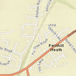Fernhill Heath Street Map