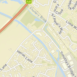 Bishopton Lane, Stratford-upon-Avon, Warwickshire Street Map