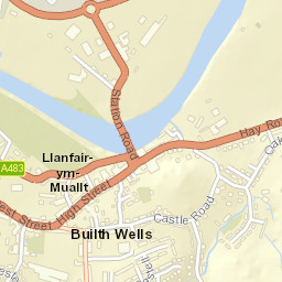 Builth Wells Street Map