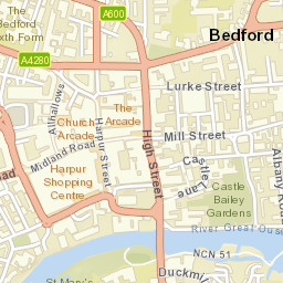 Bedford, St Paul's Square (Stop P4), Bedford Street Map