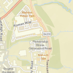 Townsend Way, Malvern, Worcestershire Street Map