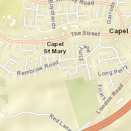 Capel Saint Mary Street Map