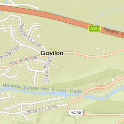 Govilon Street Map