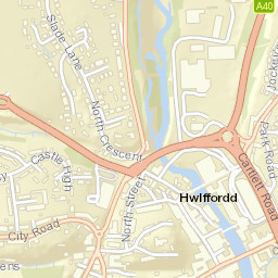 Haverfordwest, Pembrokeshire SA61, UK Street Map