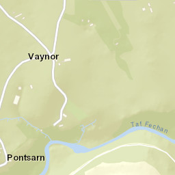 Vaynor, Bragdy (S-bound, Unmarked) Street Map