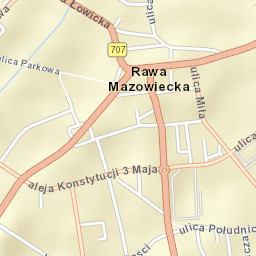 Rawa Mazowiecka Street Map
