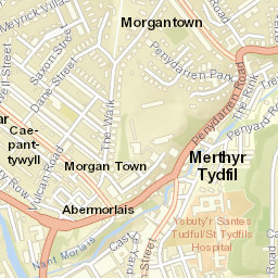 Merthyr Tydfil Street Map
