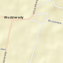 Wodzierady Street Map