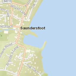 Pembrokeshire Coast National Park, B4316, Saundersfoot, Pembr Street Map