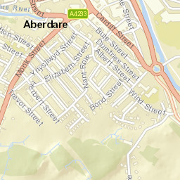 Monk Street, Aberdare, Rhondda Cynon Taff  Street Map