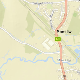 Pontlliw Street Map