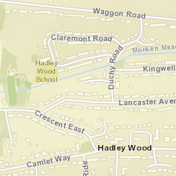 Hadley Wood Street Map