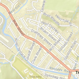 Treorchy Street Map