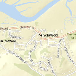 Pen-clawdd Street Map