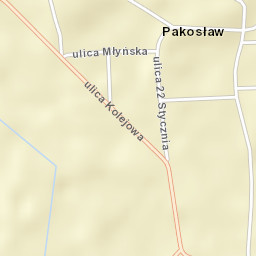Pakosław Street Map