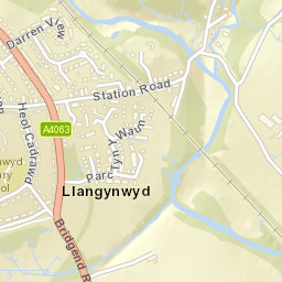 Pont Rhyd-y-cyff Street Map