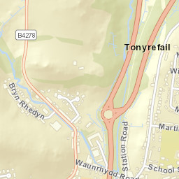 Tonyrefail Street Map