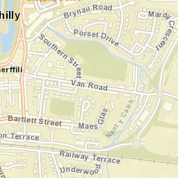 Caerphilly Street Map